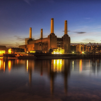 Buy canvas prints of Battersea Power Station @ Twilight by Ian Hufton