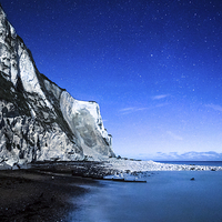 Buy canvas prints of White Cliffs of Dover on a Starry Night by Ian Hufton