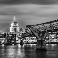 Buy canvas prints of St Pauls and the Millennium Bridge by Ian Hufton