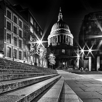 Buy canvas prints of St pauls Cathedral at Night by Ian Hufton