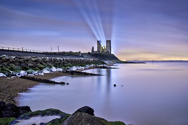 Reculver Towers at Night. Picture Board by Ian Hufton