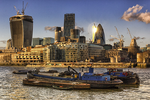 London City Skyline Picture Board by Ian Hufton
