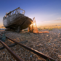 Buy canvas prints of Dungeness Sunset by Ian Hufton