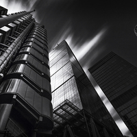 Buy canvas prints of  The lloyds Building & Gherkin London.  by Ian Hufton