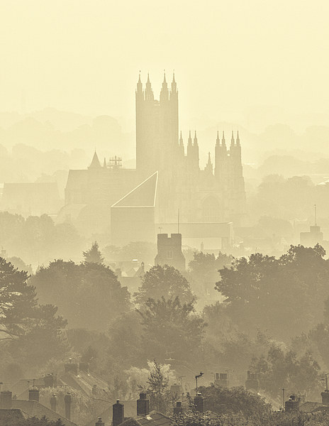  Canterbury Cathedral in the Mist Picture Board by Ian Hufton