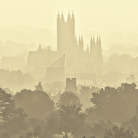 Buy canvas prints of  Canterbury Cathedral in the Mist by Ian Hufton