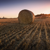 Buy canvas prints of  Hay bales at Sunset by Ian Hufton