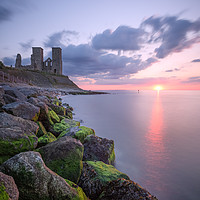 Buy canvas prints of Reculver Towers Sunset by Ian Hufton