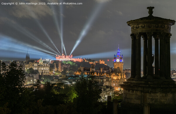 Edinburgh Castle Illuminated Picture Board by John Hastings