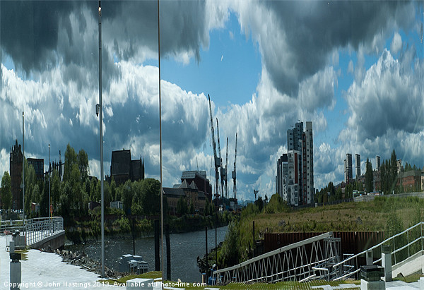 Clydeside Reflection Picture Board by John Hastings
