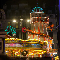 Buy canvas prints of Helter Skelter at the Fun Fair in Glasgow by John Hastings