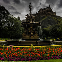 Buy canvas prints of Princes Street Gardens Fountain by John Hastings