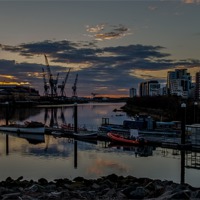 Buy canvas prints of Clyde Sunset by John Hastings