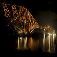 Buy canvas prints of Forth Rail Bridge at Night by John Hastings