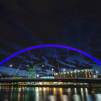Buy canvas prints of Glasgow's Iconic Squinty Bridge by John Hastings