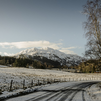 Buy canvas prints of Snowy Mountainscape by John Hastings
