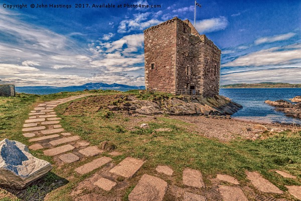 Portencross Castle Picture Board by John Hastings