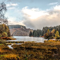 Buy canvas prints of Golden hues of Loch Drunkie by John Hastings