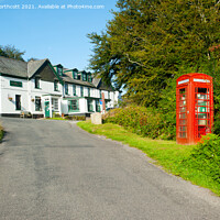 Buy canvas prints of Hexworthy Red Telephone Box Dartmoor by Helen Northcott