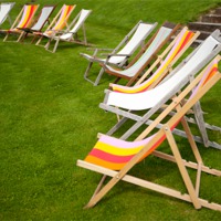 Buy canvas prints of Deck Chairs by Helen Northcott