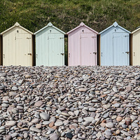 Buy canvas prints of  Beach Huts and Pebbles ii by Helen Northcott