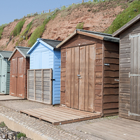 Buy canvas prints of Budleigh Salterton Beach Huts i by Helen Northcott