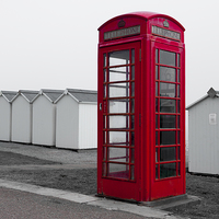 Buy canvas prints of Telephone Box By the Sea i by Helen Northcott