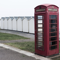 Buy canvas prints of  Telephone Box By the Sea ii by Helen Northcott