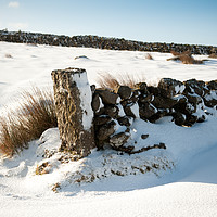Buy canvas prints of Snow Covered Gatepost by Helen Northcott