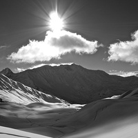 Buy canvas prints of Snowy Mountains by Nick Hirst