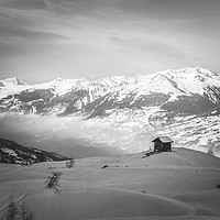 Buy canvas prints of Single hut on the mountain top by Nick Hirst