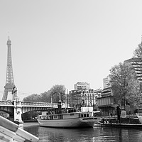 Buy canvas prints of Black and White of the River Seine by Nick Hirst