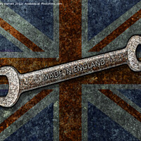 Buy canvas prints of Made In England Spanner. by Gary Barratt