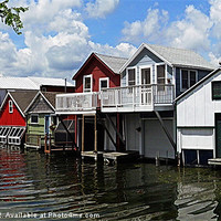 Buy canvas prints of All American Boat Houses by Gary Barratt