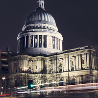 Buy canvas prints of St Pauls Cathedral Light Streaks by Adam Payne
