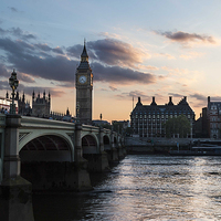 Buy canvas prints of Sunsetting over London Westminster by Adam Payne