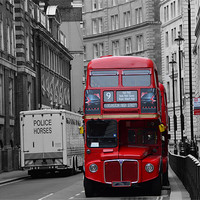 Buy canvas prints of London Red Bus by Fine art by Rina