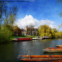 Buy canvas prints of Boats on the River Cam by Fine art by Rina
