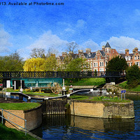 Buy canvas prints of River Cam Jesus Lock by Fine art by Rina