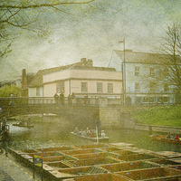 Buy canvas prints of Misty River Cam, Cambridge by Fine art by Rina