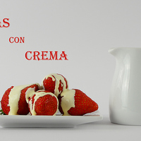 Buy canvas prints of Fresas con crema by Fine art by Rina