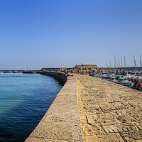 Buy canvas prints of Lyme Regis Harbour Wall by Maggie McCall