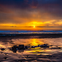 Buy canvas prints of Widemouth Sunset, Bude, Cornwall by Maggie McCall