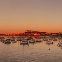 Buy canvas prints of Sunset over Falmouth Harbour and Docks. by Maggie McCall