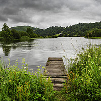 Buy canvas prints of Grasmere jetty on a moody day, Cumbria by Maggie McCall