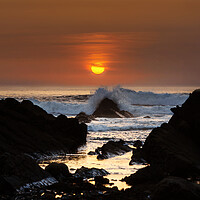 Buy canvas prints of WIdemouth Sunset Cornwall. by Maggie McCall