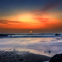 Buy canvas prints of Widemouth Sunset, Cornwall, Long exposure by Maggie McCall