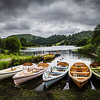 Buy canvas prints of Grasmere Rowing Boats cumbria by Maggie McCall