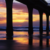 Buy canvas prints of Sunrise New Brighton Pier, New Zealand by Maggie McCall