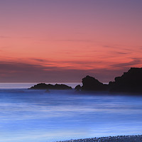 Buy canvas prints of Sunset at Summerleaze beach, Bude by Maggie McCall